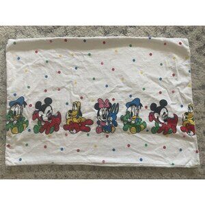 Vintage Walt Disney Mickey Mouse Minnie Donald Duck Pluto Pillow‎ Case
